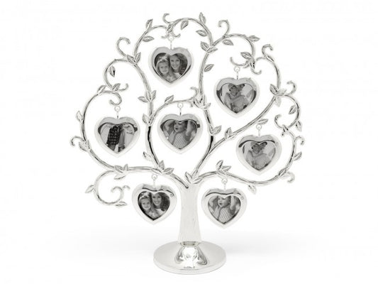 [Zilverstad] Family Tree Heart 2 x 7 Photo Frame, Silver Plated Lacquered